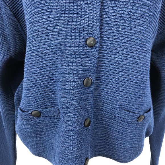 Vintage Jaeger Wool Cardigan Navy Size XL - Picture 4 of 6